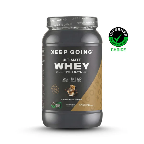 Keep Going Ultimate Whey Concentrate +Digestive Enzymes-1050G-30Serv-Iced Coffee Frappe
