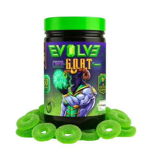 Evolve Crea Goat Gummies-30 Serv-90 Gummies-Green Apple.