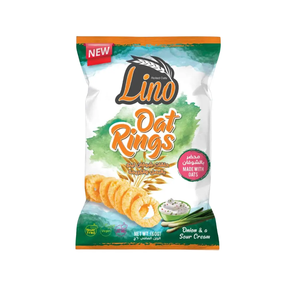 Lino Oat Rings 60Gm-Sour Cream and Onion Flavor 