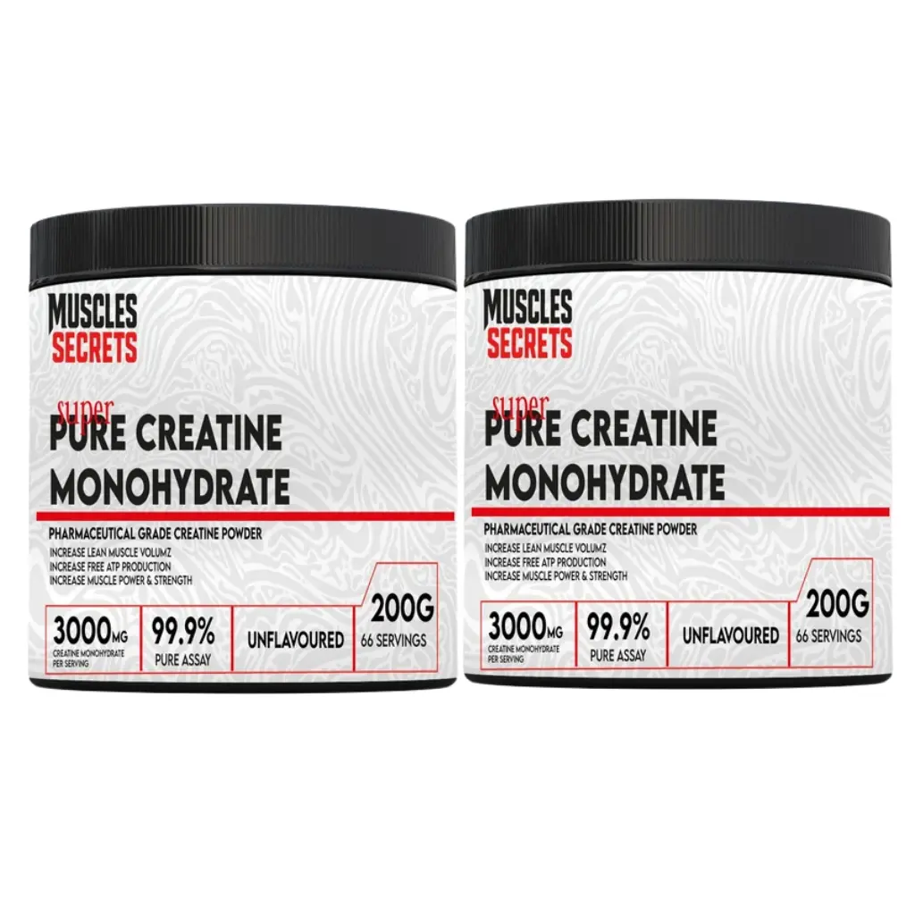 BUY ONE GET ONE Muscles Secrets Super Pure Creatine Monohydrate-200G-66Serv-Unflavoured 