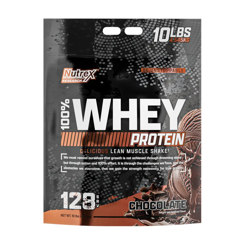Nutrex Research -100% Whey Protein Powder-10 LB-128 Serv.-Chocolate