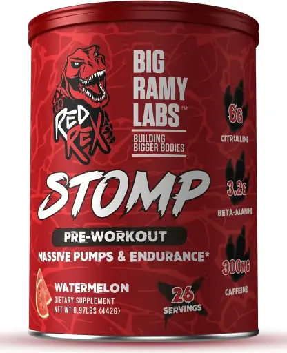 [6223007822992] Big Ramy Labs Stomp Pre workout-455G-26Serv- Watermelon Flavor