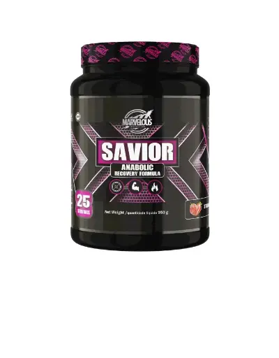 [0634240129636] Marvelous Nutrition Savior Anabolic Recovery Formula 950g . - 25 Serv.- Strawberry