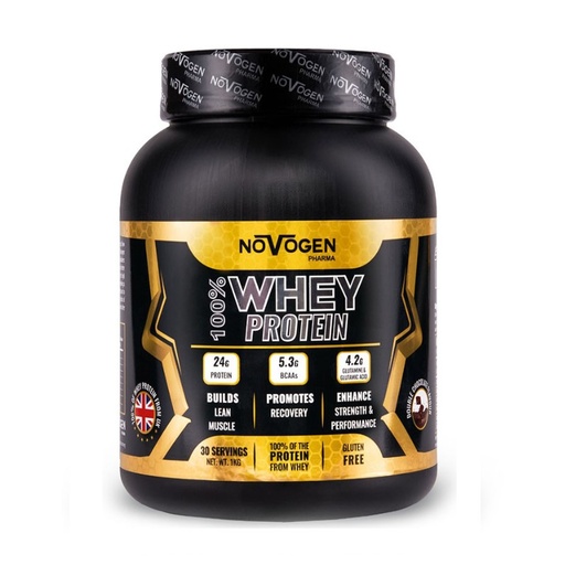 [6224009328055] Novogen Pharma Whey Protein-30Serv.-1kg-Double Rich Chocolate