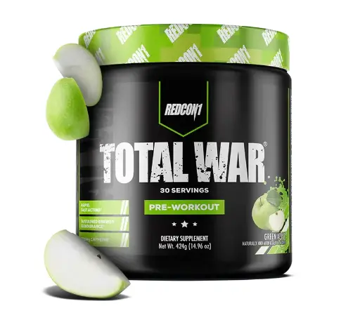 [810044576108] Redcon1 Total War Pre-Workout - 30serving - 441g-Green Apple