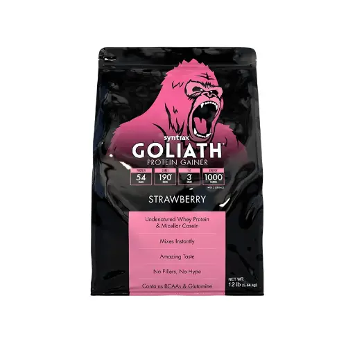 [893912125394] Syntrax GOLIATH Protein Gainer-Strawberry- 41 sev-.5.44 Kg.