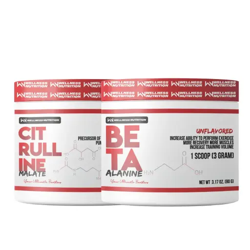  Wellness Nutrition Citrulline Malate-90G-30Serv.-Unflavored +  Wellness Nutrition Beta Alanine-90G-30serv.-Unflavored