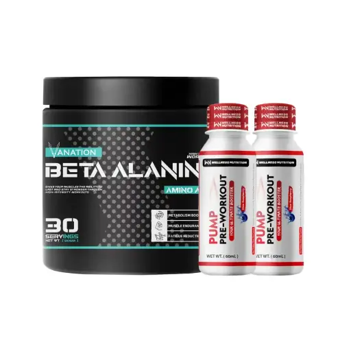[5463693] Vanation Beta Alanine-90G-30Serv.-Unflavored+2xWellness Nutrition Pump Pre-Workout Shot-60Ml-BlueBerry 