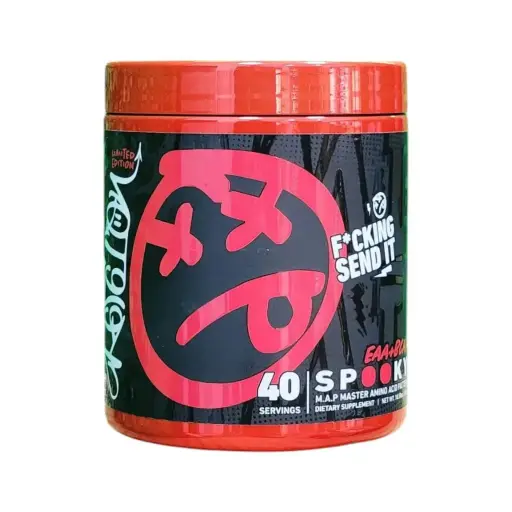 [6224009731268] Skeleton Nutrition Spooky EAA+BCAA Sour Peach Rings -300G-40 Serv.