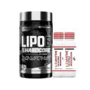 Nutrex Research Lipo-6 Hardcore-60Caps. -60Serv + 2xWellness Nutrition L-Carnitine 3500MG Extreme Shot Ampoule-2Serv-50Ml-Blueberry 