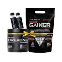 Bulking Offer 4 (Vanation Elite Gainer-3Kg-15Serv.-Chocolate & Hazelnut+ Vanation Creatine Monohydrate-300G-60 Serv.-Unflavored +2*Vanation Pre-Workout Pump Shot -1Serv.- 60ml-BlueBerry )