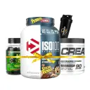 Shredding Offer 4 (Dymatize Iso100 Hydrolyzed 1.4KG 42Serv.+Cloma Pharma Black Spider 100 Caps+Cellucor Creatine Unflavoured 306g +Energy Plus Shaker)